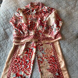 Bohemian Palm Springs/ Palm Beach lounge Pajama Set from Zara never worn